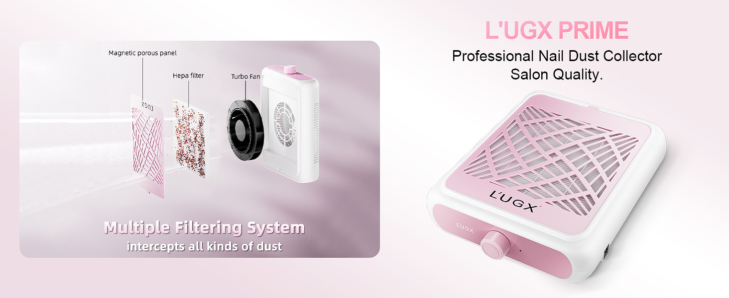 Amazon.com: L'UGX Professional Nail Dust Collector with 2 Reusable